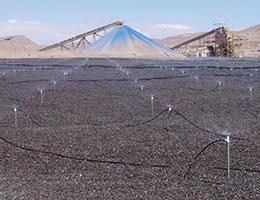 Senninger mining wobbler sprinklers in action